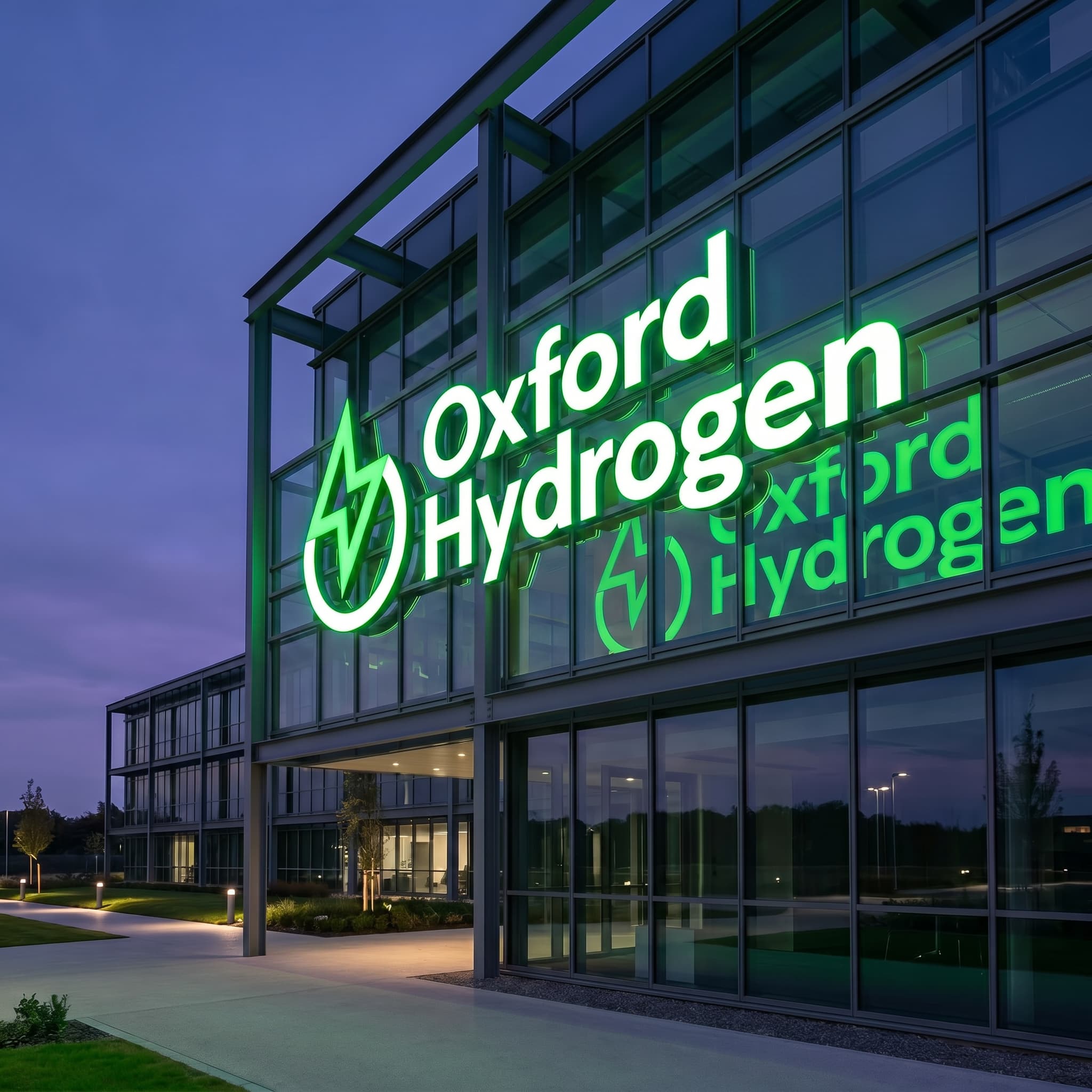 Image showing the new logo on the office building sign