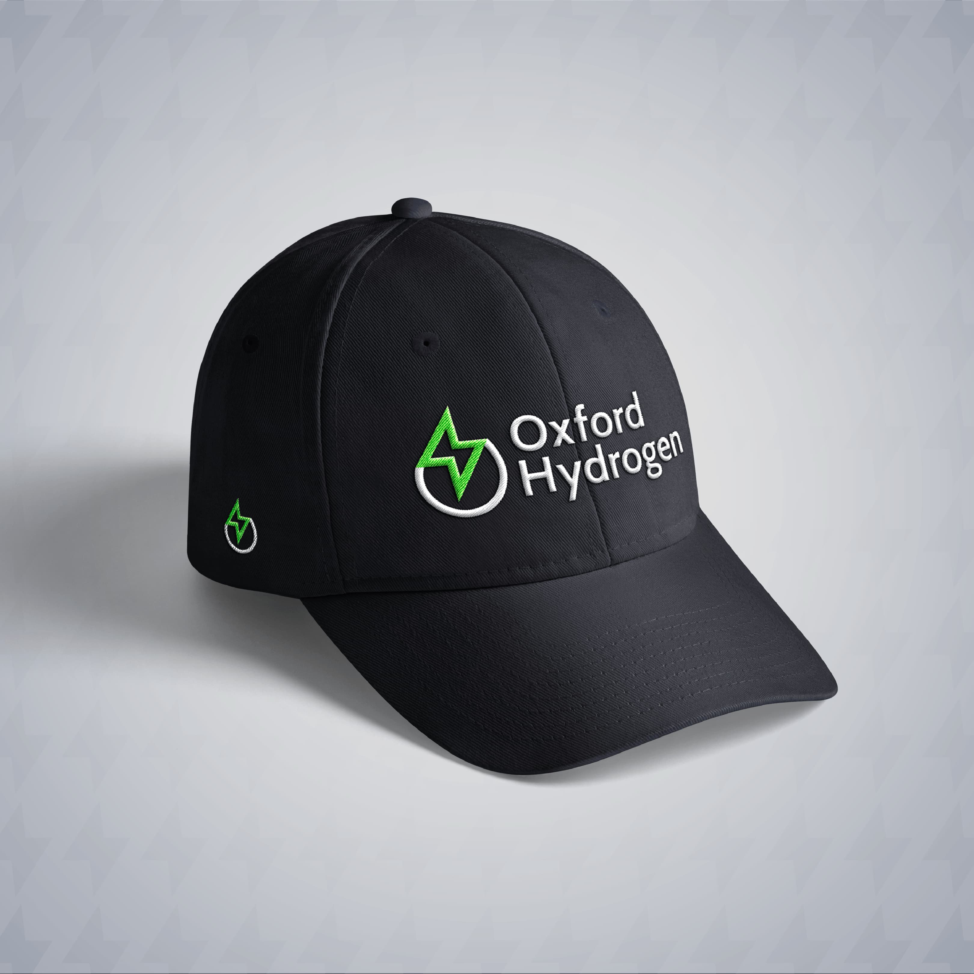 A baseball cap with the new logo